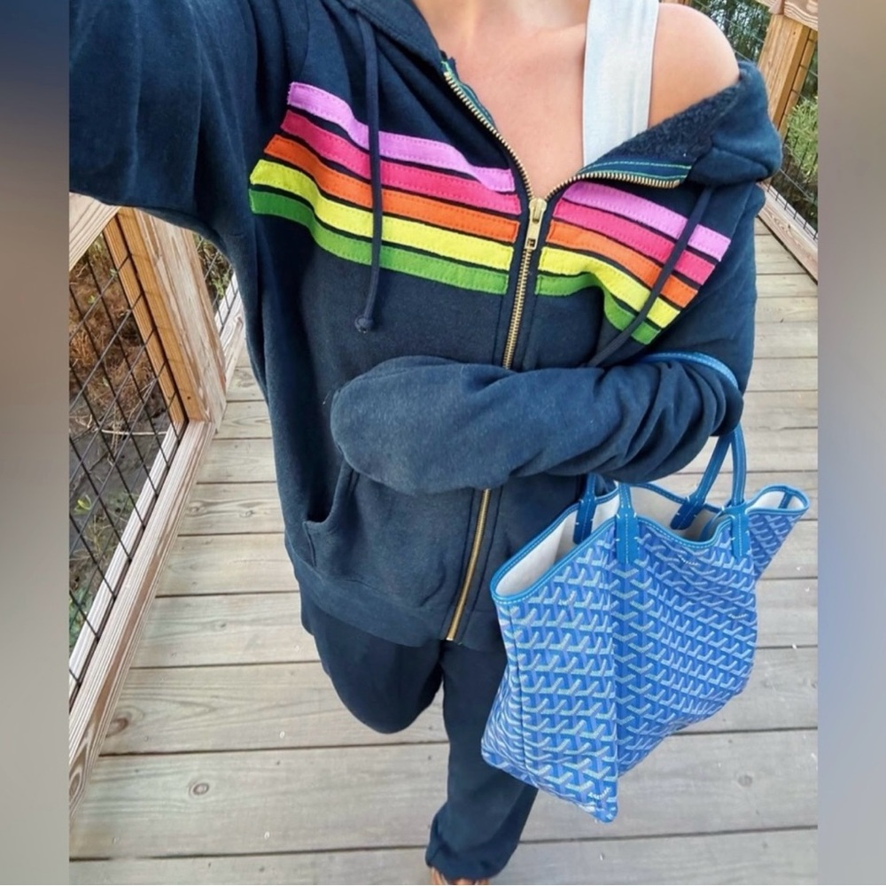 Aviator Nation Stripped Hoodie Sz XL